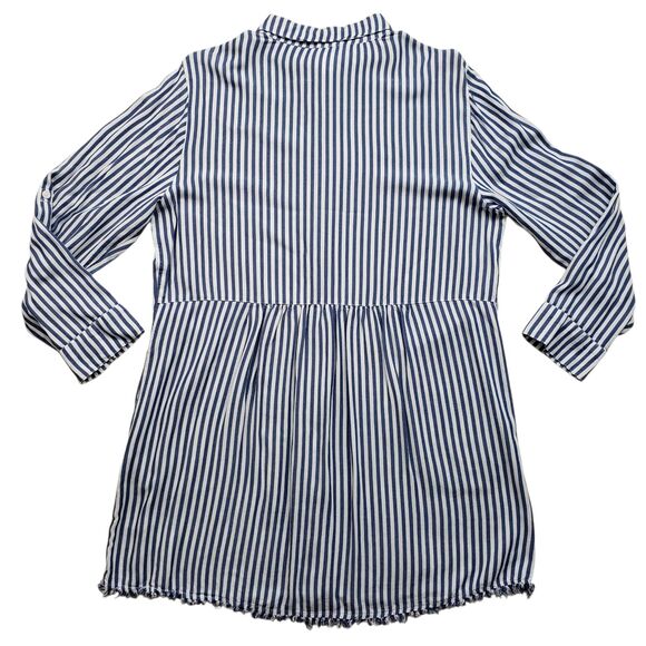 Tommy Bahama Chambray Striped Boyfriend Beach Cover Up Shirt Womens Large - Picture 7 of 14
